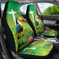 Brazil Rio-Toucan Bird Personalized Car Seat Cover Tropical Flowers