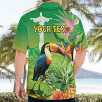 Brazil Rio-Toucan Bird Personalized Hawaiian Shirt Tropical Flowers
