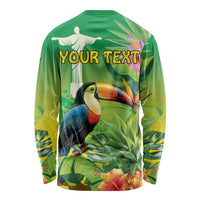 Brazil Rio-Toucan Bird Personalized Long Sleeve Shirt Tropical Flowers