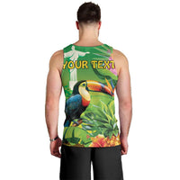 Brazil Rio-Toucan Bird Personalized Men Tank Top Tropical Flowers