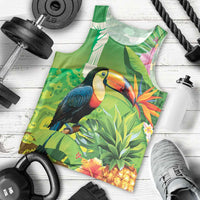 Brazil Rio-Toucan Bird Personalized Men Tank Top Tropical Flowers
