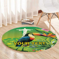Brazil Rio-Toucan Bird Personalized Round Carpet Tropical Flowers