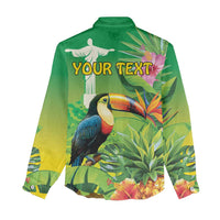 Brazil Rio-Toucan Bird Personalized Women Casual Shirt Tropical Flowers