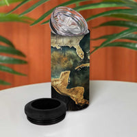 Gulf Of Mexico 4 in 1 Can Cooler Tumbler Historic Gulf of Mexico Map Since 1550