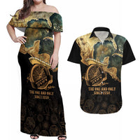 Gulf Of Mexico Couples Matching Off Shoulder Maxi Dress and Hawaiian Shirt Historic Gulf of Mexico Map Since 1550