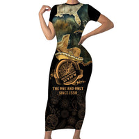 Gulf Of Mexico Family Matching Short Sleeve Bodycon Dress and Hawaiian Shirt Historic Gulf of Mexico Map Since 1550
