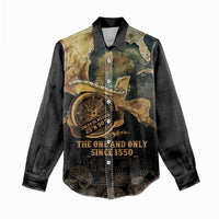 Gulf Of Mexico Women Casual Shirt Historic Gulf of Mexico Map Since 1550