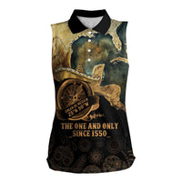 Gulf Of Mexico Women Sleeveless Polo Shirt Historic Gulf of Mexico Map Since 1550