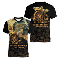 Gulf Of Mexico Women V-Neck T-Shirt Historic Gulf of Mexico Map Since 1550