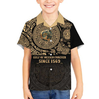 Gulf of Mexico Personalized Family Matching Long Sleeve Bodycon Dress and Hawaiian Shirt Since 1569 Aztec Vingtage