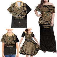 Gulf of Mexico Personalized Family Matching Off Shoulder Maxi Dress and Hawaiian Shirt Since 1569 Aztec Vingtage