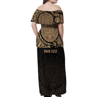 Gulf of Mexico Personalized Family Matching Off Shoulder Maxi Dress and Hawaiian Shirt Since 1569 Aztec Vingtage