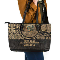 Gulf of Mexico Personalized Leather Tote Bag Since 1569 Aztec Vingtage