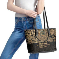 Gulf of Mexico Personalized Leather Tote Bag Since 1569 Aztec Vingtage