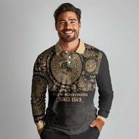 Gulf of Mexico Personalized Long Sleeve Polo Shirt Since 1569 Aztec Vingtage