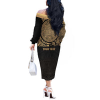 Gulf of Mexico Personalized Off The Shoulder Long Sleeve Dress Since 1569 Aztec Vingtage