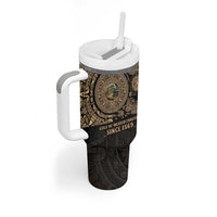 Gulf of Mexico Personalized Tumbler With Handle Since 1569 Aztec Vingtage