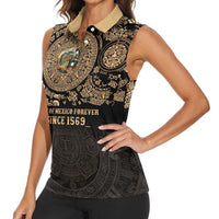 Gulf of Mexico Personalized Women Sleeveless Polo Shirt Since 1569 Aztec Vingtage