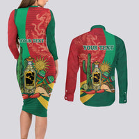 Gulf of Mexico Since 1672 Personalized Couples Matching Long Sleeve Bodycon Dress and Long Sleeve Button Shirt Mexican Tequila and Tacos