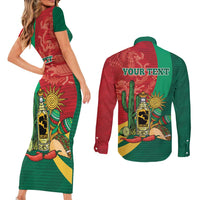 Gulf of Mexico Since 1672 Personalized Couples Matching Short Sleeve Bodycon Dress and Long Sleeve Button Shirt Mexican Tequila and Tacos