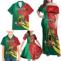 Gulf of Mexico Since 1672 Personalized Family Matching Off Shoulder Maxi Dress and Hawaiian Shirt Mexican Tequila and Tacos