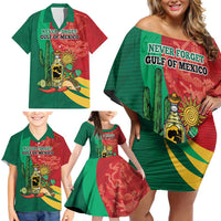Gulf of Mexico Since 1672 Personalized Family Matching Off Shoulder Short Dress and Hawaiian Shirt Mexican Tequila and Tacos