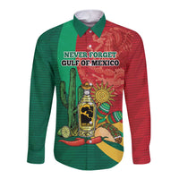 Gulf of Mexico Since 1672 Personalized Long Sleeve Button Shirt Mexican Tequila and Tacos