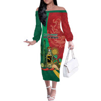 Gulf of Mexico Since 1672 Personalized Off The Shoulder Long Sleeve Dress Mexican Tequila and Tacos