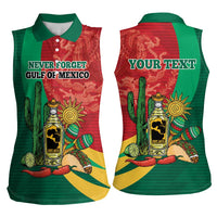 Gulf of Mexico Since 1672 Personalized Women Sleeveless Polo Shirt Mexican Tequila and Tacos