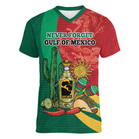 Gulf of Mexico Since 1672 Personalized Women V-Neck T-Shirt Mexican Tequila and Tacos