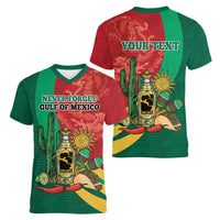 Gulf of Mexico Since 1672 Personalized Women V-Neck T-Shirt Mexican Tequila and Tacos