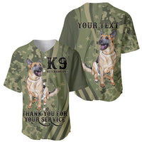 United States Canine Personalized Baseball Jersey USA Military K9s Camouflage