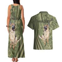 United States Canine Personalized Couples Matching Tank Maxi Dress and Hawaiian Shirt USA Military K9s Camouflage