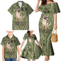 United States Canine Personalized Family Matching Mermaid Dress and Hawaiian Shirt USA Military K9s Camouflage