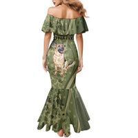 United States Canine Personalized Family Matching Mermaid Dress and Hawaiian Shirt USA Military K9s Camouflage