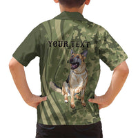 United States Canine Personalized Family Matching Off Shoulder Maxi Dress and Hawaiian Shirt USA Military K9s Camouflage