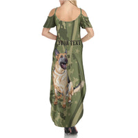 United States Canine Personalized Family Matching Summer Maxi Dress and Hawaiian Shirt USA Military K9s Camouflage