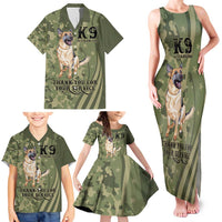 United States Canine Personalized Family Matching Tank Maxi Dress and Hawaiian Shirt USA Military K9s Camouflage