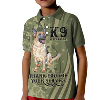 United States Canine Personalized Kid Polo Shirt USA Military K9s Camouflage
