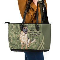 United States Canine Personalized Leather Tote Bag USA Military K9s Camouflage