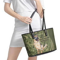 United States Canine Personalized Leather Tote Bag USA Military K9s Camouflage