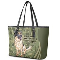 United States Canine Personalized Leather Tote Bag USA Military K9s Camouflage