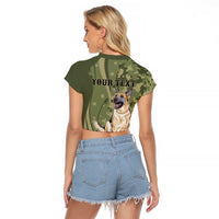 United States Canine Personalized Raglan Cropped T Shirt USA Military K9s Camouflage