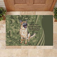 United States Canine Personalized Rubber Doormat USA Military K9s Camouflage