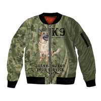 United States Canine Personalized Sleeve Zip Bomber Jacket USA Military K9s Camouflage