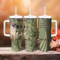 United States Canine Personalized Tumbler With Handle USA Military K9s Camouflage