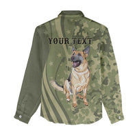 United States Canine Personalized Women Casual Shirt USA Military K9s Camouflage