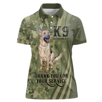 United States Canine Personalized Women Polo Shirt USA Military K9s Camouflage