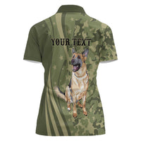 United States Canine Personalized Women Polo Shirt USA Military K9s Camouflage