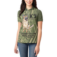 United States Canine Personalized Women Polo Shirt USA Military K9s Camouflage